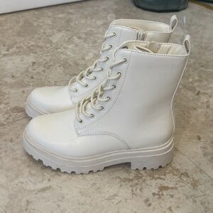 a new day Ivory White Combat Boots
